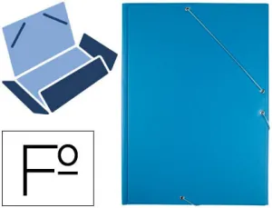 Carpeta Solapas Pvc Azul Celeste Saro