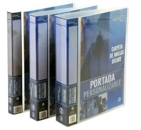 Carpeta 4 Anillas 40Mm Deluxe Personalizable Transparente Sdi - Office Box