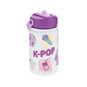Botella Térmica con Adaptador Infantil / Thermal Bottle 330Ml - Purple K-Pop