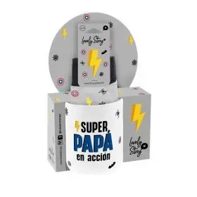 Pack Taza y Calcetines - Taza Super Papá en Acción + Calcetines Superhero