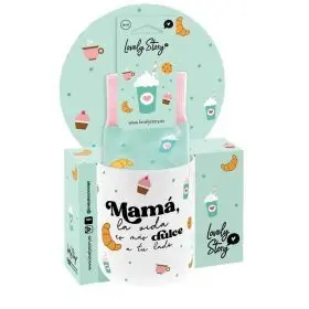 Pack Taza y Calcetines - Taza Mamá, la Vida Es Más Dulce a tu Lado + Calcetines