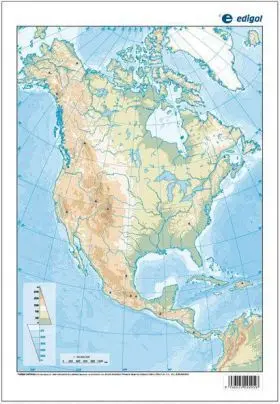 Mapa Mudo Físico América Norte y Central