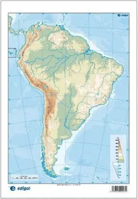 Mapa America Sur y Central Físico