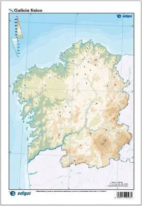 Mapa Mudo de Galicia Físico