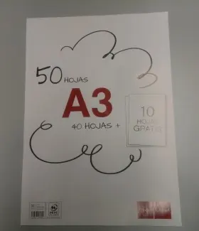 (50) Hojas A3 80 Grms (40 Hojas + 10 Gratis) Santos Ochoa