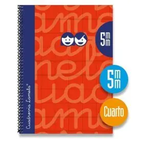 Cuaderno 4º Lamela Forrado - C5 - 80 Hojas Rojo