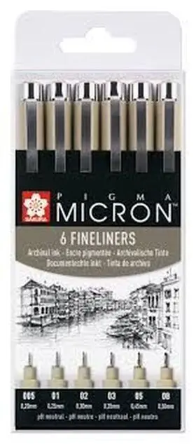 Pigma Micron Negro Estuche 6#
