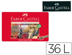 Estuche Metal 36 Lapices Colores