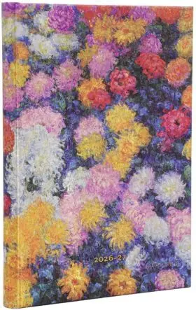 Paperblanks Agenda 2027 Dp 18 / MonetS Chrysanthemums / Midi / Horizontal