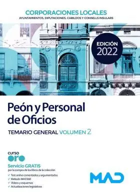 Temario Vol. 2 Peon y Personal de Oficios de Corporaciones Locales 2022