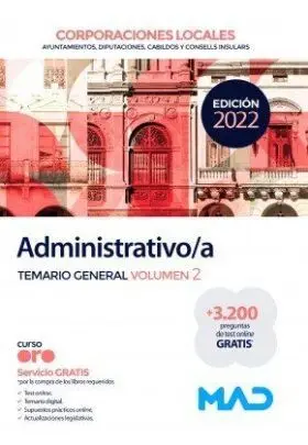 Administrativoa Corporaciones Locales. (Edición 2022)