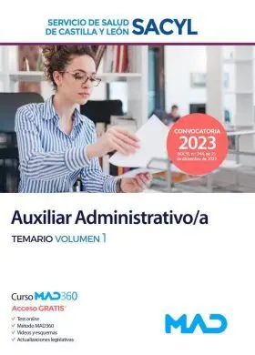 Auxiliar Administrativoa Sacyl 2023. Vol 1