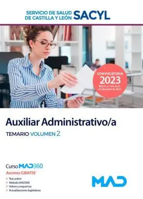 Temario Vol. 2 Auxiliar Administrativoa Sacyl 2023