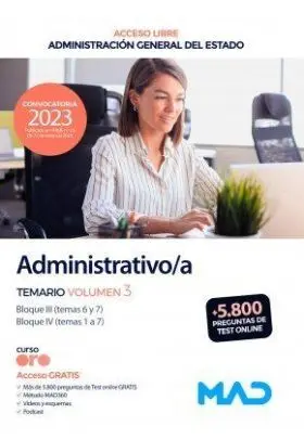 Temario 3. Administrativo - Admon. Gral. Estado. - Acceso Libre