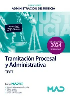 024 Test Turno Libre Tramitacion Procesal y Administrativa Administracion de Jus