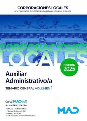 025 T1 Auxiliar Administrativo a Corporaciones Locales