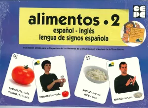 Alimentos 2-Baraja Español Ingles Lengua de Signos