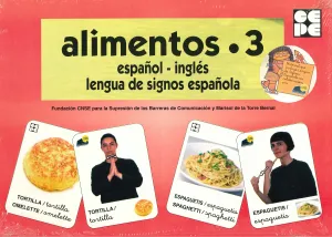 Alimentos 3-Baraja Español Ingles Lengua de Signos