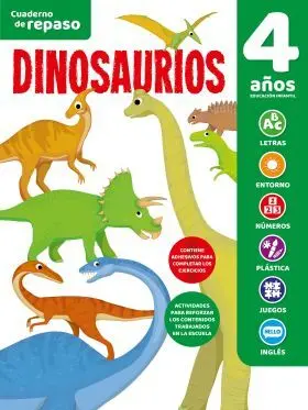 Dinosaurios Cuaderno de Respaso 4 Años + Poster Brilla en la Oscuridad