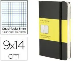 Moleskine Libreta Clasica Tapa Dura Negra Pocket 9 X14 cm Cuadriculada Ts