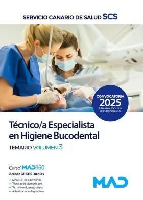Técnico/A Especialista en Higiene Bucodental. Temario Vol. 3 Servicio Canario de