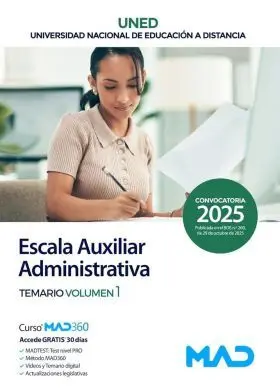 025 T1 Auxiliar Administrativo/A de la Universidad Nacional Educación a Distanc